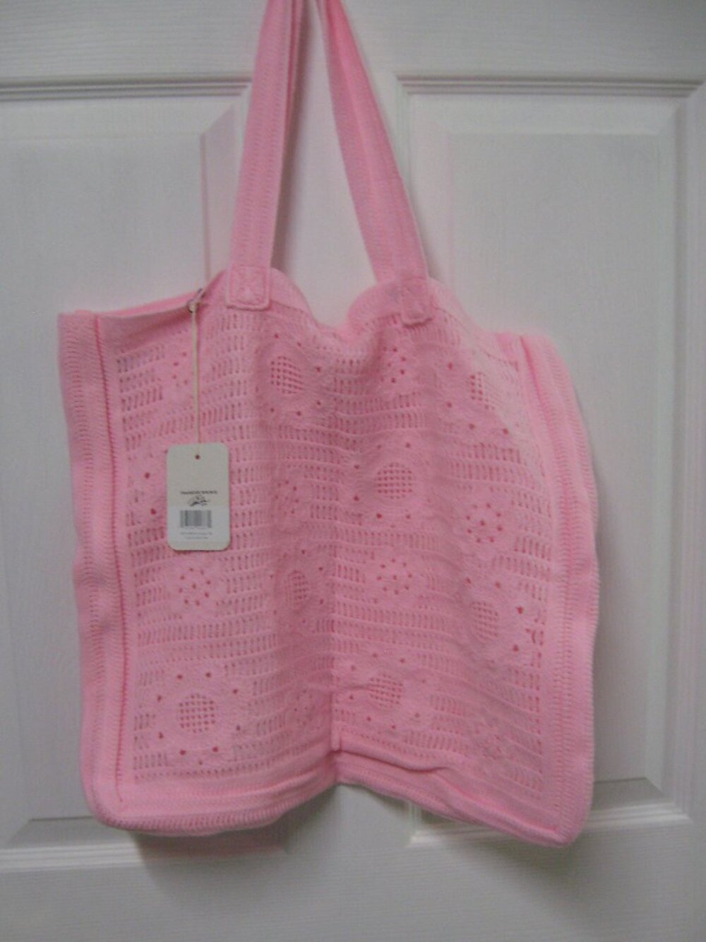 NWT Frankies Bikinis Lola Crochet Tote Pink